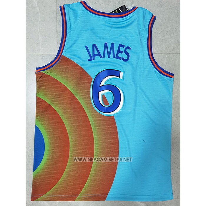 Camiseta Tune Squad Lebron James NO 6 Azul